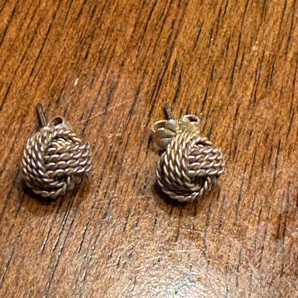 Tiffany Silver Knot Earrings